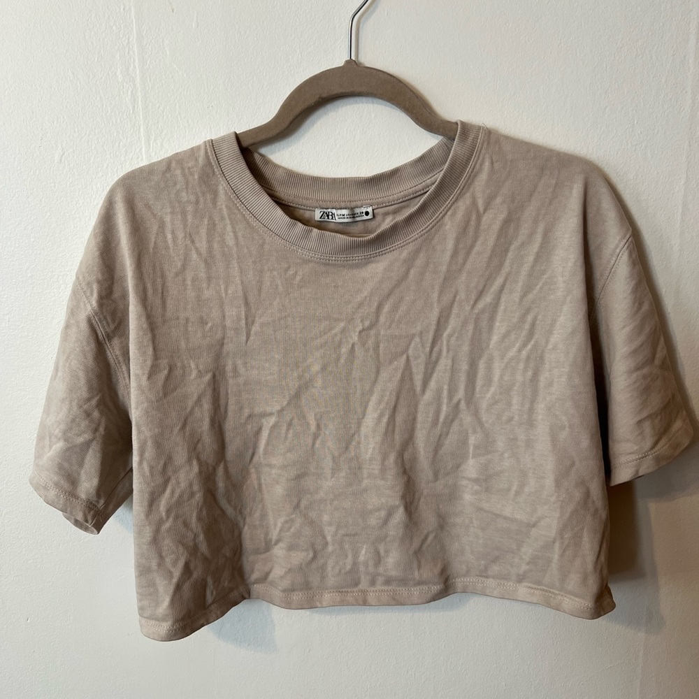 Zara nude crop top